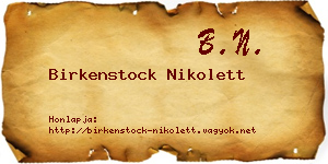 Birkenstock Nikolett névjegykártya